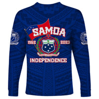 Samoa Independence Long Sleeve Shirt 2023 Blue Style LT6 - Wonder Print Shop