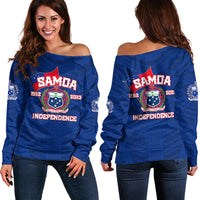 Samoa Independence Off Shoulder Sweater 2023 Blue Style LT6 - Wonder Print Shop