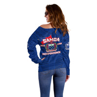 Samoa Independence Off Shoulder Sweater 2023 Blue Style LT6 - Wonder Print Shop