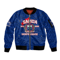 Samoa Independence Sleeve Zip Bomber Jacket 2023 Blue Style LT6 - Wonder Print Shop