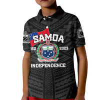 Samoa Independence Polo Shirt for Kid 2023 Black Style LT6 - Wonder Print Shop