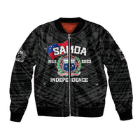 Samoa Independence Sleeve Zip Bomber Jacket 2023 Black Style LT6 - Wonder Print Shop