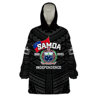 Samoa Independence Wearable Blanket Hoodie 2023 Black Style LT6 - Wonder Print Shop