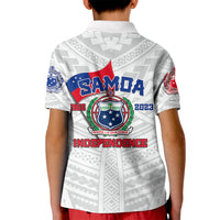 Samoa Independence Polo Shirt for Kid 2023 White Style LT6 - Wonder Print Shop