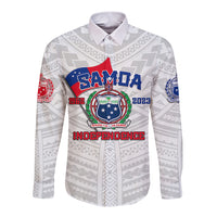 Samoa Independence Long Sleeve Button Shirt 2023 White Style LT6 - Wonder Print Shop