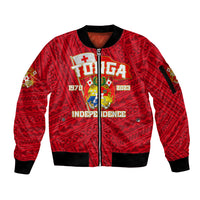 Tonga Independence Sleeve Zip Bomber Jacket 2023 Red Style LT6 - Wonder Print Shop