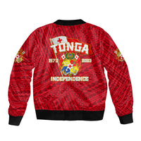 Tonga Independence Sleeve Zip Bomber Jacket 2023 Red Style LT6 - Wonder Print Shop
