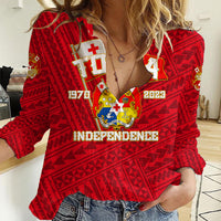 Tonga Independence Women Casual Shirt 2023 Red Style LT6 - Wonder Print Shop