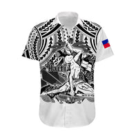 (Custom Personalised) Haiti Hawaiian Shirt Polynesian Neg Maron White Style LT6 - Wonder Print Shop
