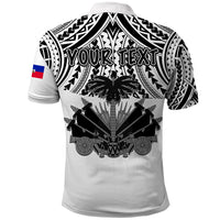Custom Haiti Polo Shirt Polynesian Neg Maron White Style LT6 - Wonder Print Shop