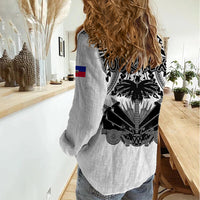 (Custom Personalised) Haiti Women Casual Shirt Polynesian Neg Maron White Style LT6 - Wonder Print Shop