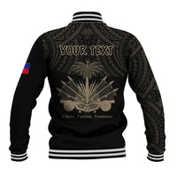 (Custom Personalised) Haiti Baseball Jacket Polynesian Neg Maron Black Style LT6 - Wonder Print Shop