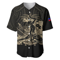 (Custom Personalised) Haiti Baseball Jersey Polynesian Neg Maron Black Style LT6 - Wonder Print Shop