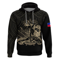 Custom Haiti Hoodie Polynesian Neg Maron Black Style LT6 - Wonder Print Shop
