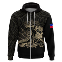 Custom Haiti Hoodie Polynesian Neg Maron Black Style LT6 - Wonder Print Shop