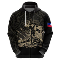 Custom Haiti Hoodie Polynesian Neg Maron Black Style LT6 - Wonder Print Shop