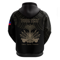 Custom Haiti Hoodie Polynesian Neg Maron Black Style LT6 - Wonder Print Shop