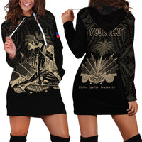 (Custom Personalised) Haiti Hoodie Dress Polynesian Neg Maron Black Style LT6 - Wonder Print Shop