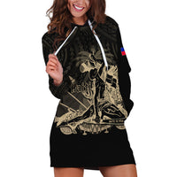 (Custom Personalised) Haiti Hoodie Dress Polynesian Neg Maron Black Style LT6 - Wonder Print Shop