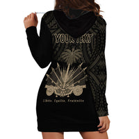 (Custom Personalised) Haiti Hoodie Dress Polynesian Neg Maron Black Style LT6 - Wonder Print Shop