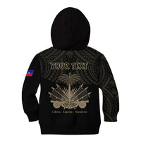 (Custom Personalised) Haiti Kid Hoodie Polynesian Neg Maron Black Style LT6 - Wonder Print Shop