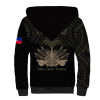 (Custom Personalised) Haiti Sherpa Hoodie Polynesian Neg Maron Black Style LT6 - Wonder Print Shop