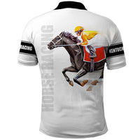 Kentucky Horse Racing Polo Shirt Sporty Style White LT6 - Wonder Print Shop