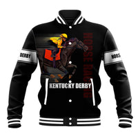 Kentucky Horse Racing Baseball Jacket Sporty Style Black LT6 - Wonder Print Shop