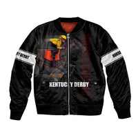 Kentucky Horse Racing Bomber Jacket Sporty Style Black LT6 - Wonder Print Shop