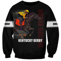 Kentucky Horse Racing Sweatshirt Sporty Style Black LT6 - Wonder Print Shop