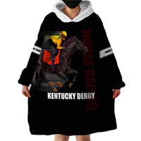 Kentucky Horse Racing Wearable Blanket Hoodie Sporty Style Black LT6 - Wonder Print Shop