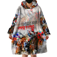 Horse Racing Wearable Blanket Hoodie Art Style LT6 - Wonder Print Shop