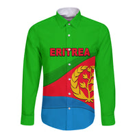 Eritrea Day Long Sleeve Button Shirt Simple Flag LT6 - Wonder Print Shop