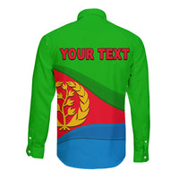 Eritrea Day Long Sleeve Button Shirt Simple Flag LT6 - Wonder Print Shop