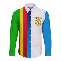 Eritrea Day Long Sleeve Button Shirt Flag Color LT6 - Wonder Print Shop