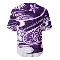 Polynesian Tribal Baseball Jersey Purple LT6 - Wonder Print Shop