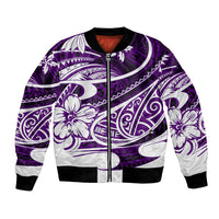 Polynesian Tribal Bomber Jacket Purple LT6 - Wonder Print Shop