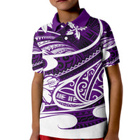Polynesian Tribal Polo Shirt for Kid Purple LT6 - Wonder Print Shop