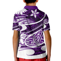Polynesian Tribal Polo Shirt for Kid Purple LT6 - Wonder Print Shop