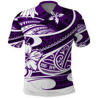 Polynesian Tribal Polo Shirt Purple LT6 - Wonder Print Shop