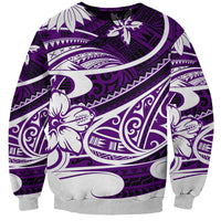 Polynesian Tribal Sweatshirt Purple LT6 - Wonder Print Shop