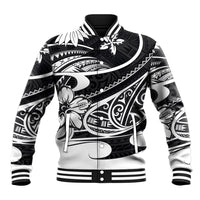 Polynesian Tribal Baseball Jacket Black LT6 - Wonder Print Shop