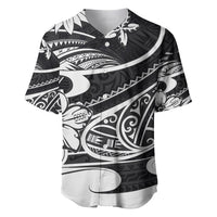 Polynesian Tribal Baseball Jersey Black LT6 - Wonder Print Shop