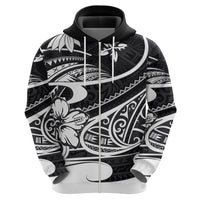 Polynesian Tribal Hoodie Black LT6 - Wonder Print Shop