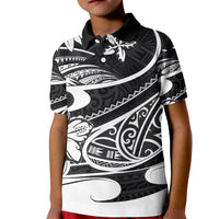 Polynesian Tribal Polo Shirt for Kid Black LT6 - Wonder Print Shop