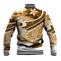 Polynesian Tribal Baseball Jacket Gold LT6 - Wonder Print Shop