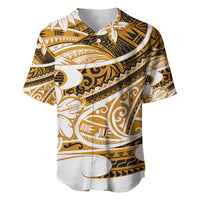 Polynesian Tribal Baseball Jersey Gold LT6 - Wonder Print Shop