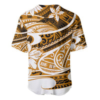 Polynesian Tribal Baseball Jersey Gold LT6 - Wonder Print Shop