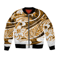 Polynesian Tribal Bomber Jacket Gold LT6 - Wonder Print Shop