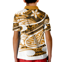 Polynesian Tribal Polo Shirt for Kid Gold LT6 - Wonder Print Shop